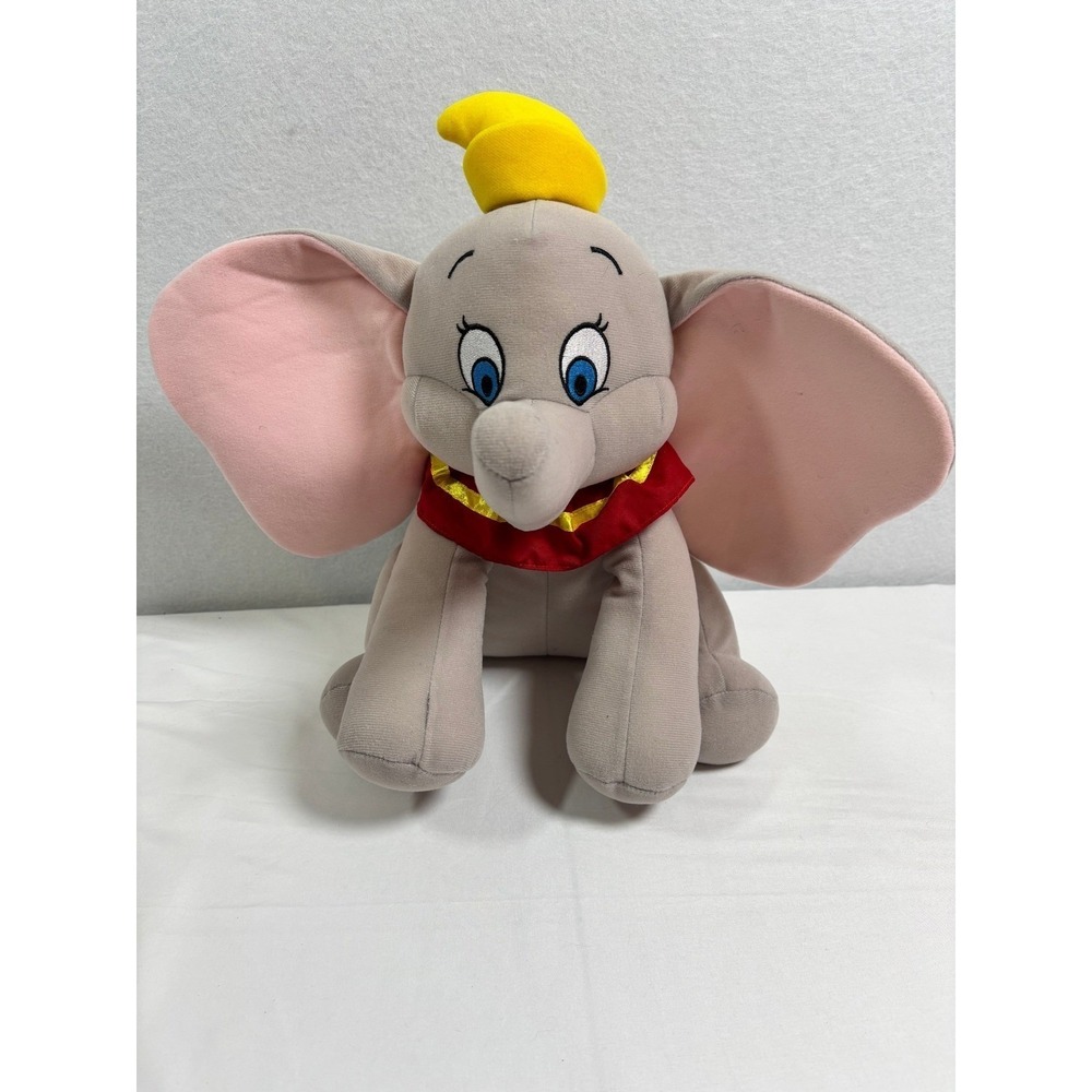 Disney Parks Dumbo The Flying Elephant Plush Stuffed Animal Grey Pink Ears 12"